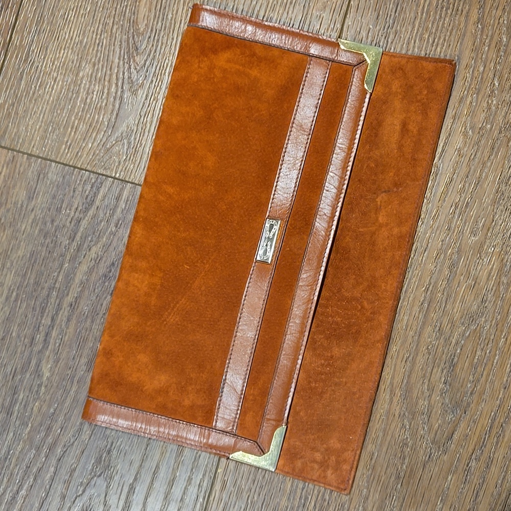 PHILLIPPE Chic Brown Suede Clutch.. #6747